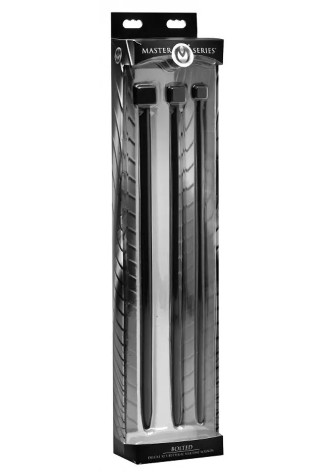 Master Series Male Sex Toys Master Series Bolted Deluxe Silicone Urethral Sounds Black Master Series Male Sex Toys Master Series Bolted Deluxe Silicone Urethral Sounds Black