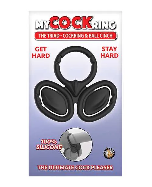 My Cockring The Triad Silicone Cock Ring and Ball Cinch Black My Cockring Male Sex Toys My Cockring The Triad Silicone Cock Ring and Ball Cinch Black My Cockring Male Sex Toys