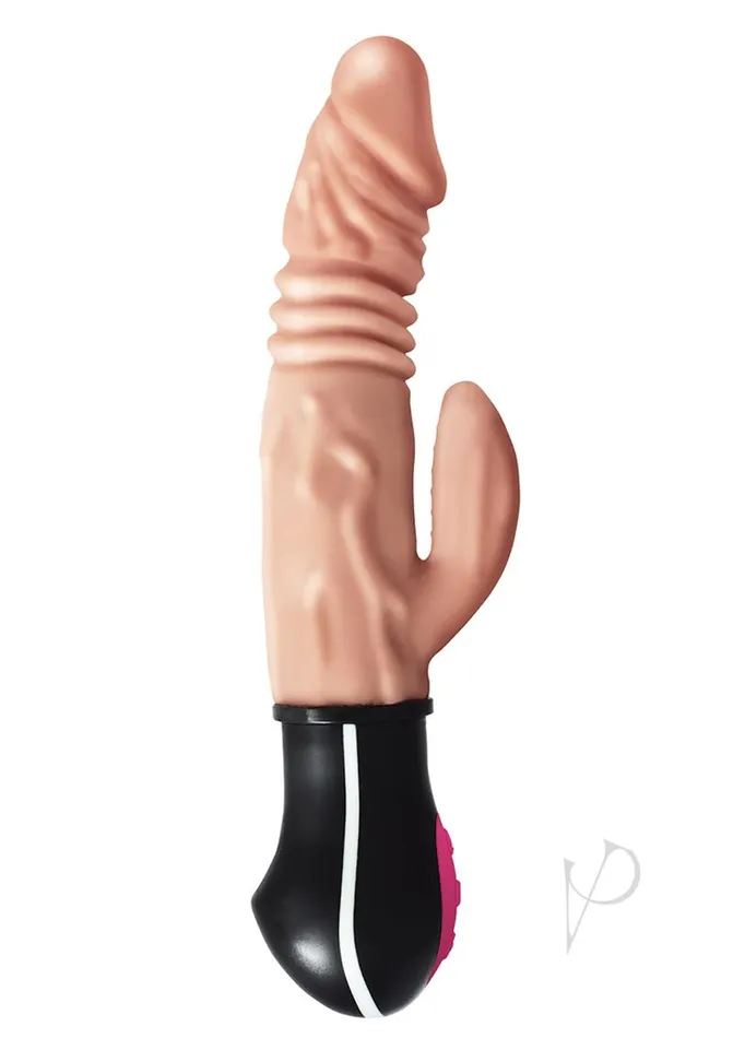 Natural Female Sex Toys Natural Realskin Hot Cock Jackhammer Rechargeable Warming Rabbit Vibrator Vanilla