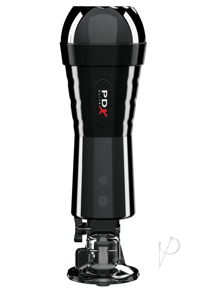 Pdx Elite Male Sex Toys PDX Elite Rechargeable Cock Compressor Vibrating Masturbator Pussy VanillaBlack