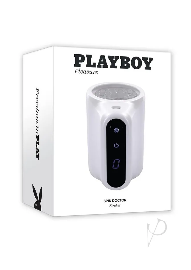 Playboy Spin Doctor Rechargeable Dual End Masturbator WhiteClear Playboy Male Sex Toys Playboy Spin Doctor Rechargeable Dual End Masturbator WhiteClear Playboy Male Sex Toys