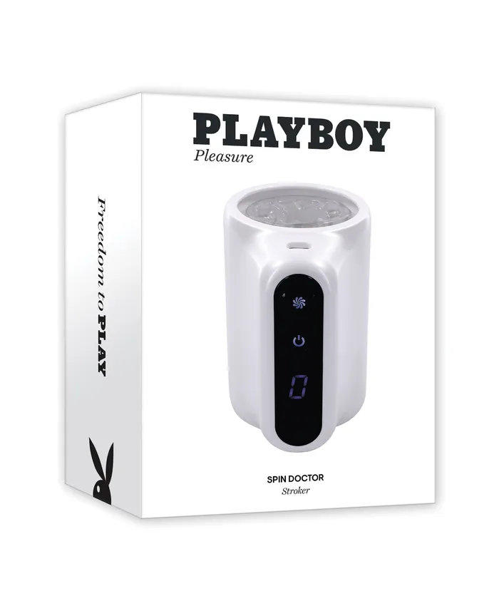 Playboy Spin Doctor Rechargeable Dual End Masturbator WhiteClear Playboy Male Sex Toys Playboy Spin Doctor Rechargeable Dual End Masturbator WhiteClear Playboy Male Sex Toys