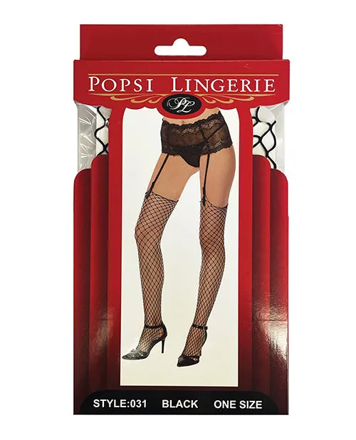 Popsi Lingerie Unfinished Diamond Net Thigh High Black OS Anal Popsi Lingerie Unfinished Diamond Net Thigh High Black OS Anal