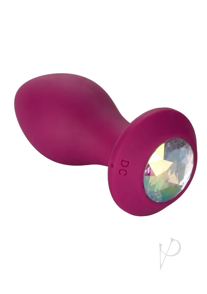 Power Gem Anal Power Gem Vibrating Crystal Probe Silicone Rechargeable Butt Plug Purple
