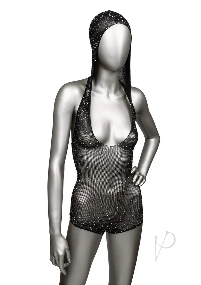Radiance Anal Radiance Hooded Deep V Body Suit OS Black