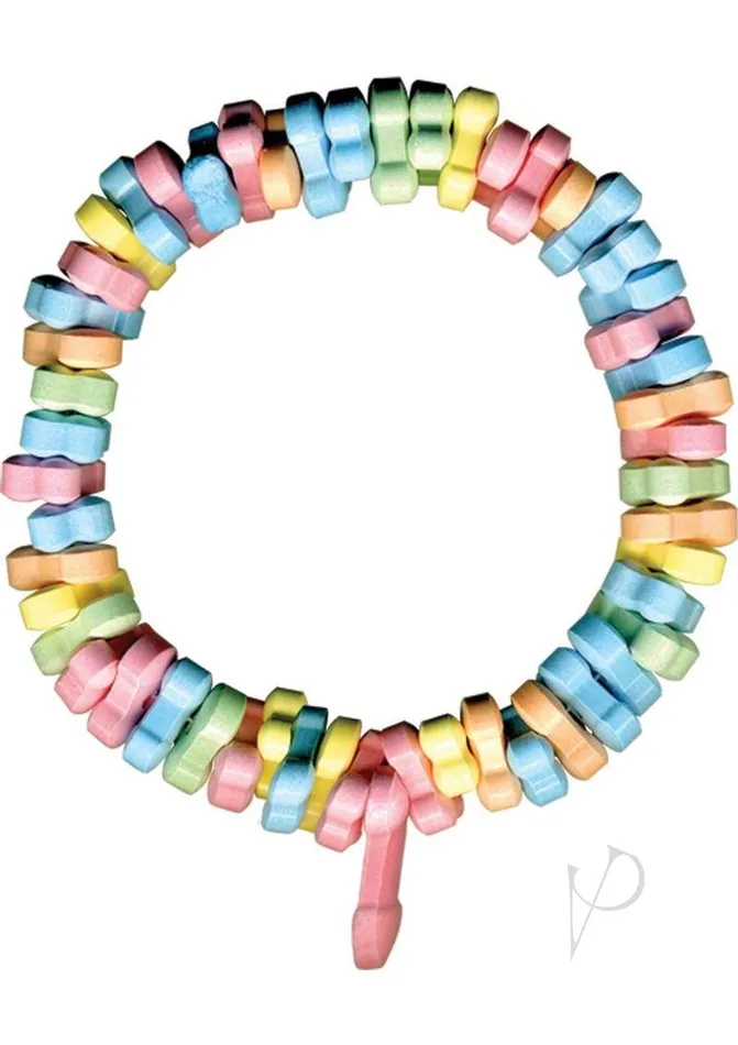Rainbow Male Sex Toys Dicky Charms Multi Flavored Penis Shaped Candy In A Super Stretch Necklace