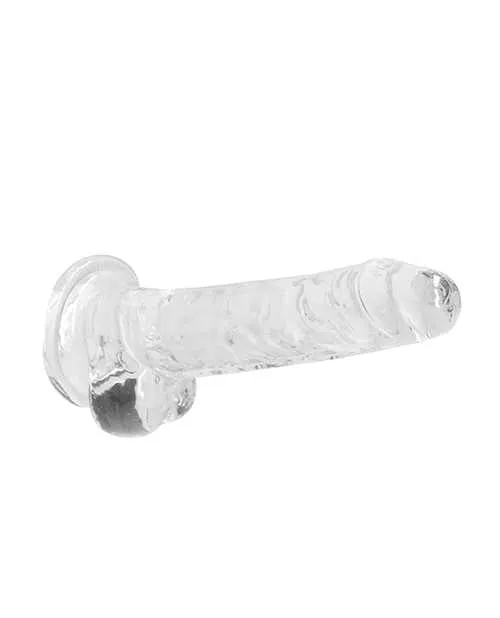 Real Rock RealRock Crystal Clear Dildo with Balls 7in Clear Dildos Real Rock RealRock Crystal Clear Dildo with Balls 7in Clear Dildos