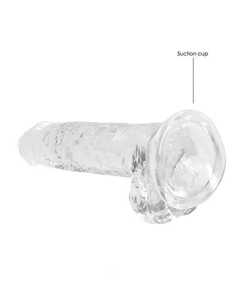 Real Rock RealRock Crystal Clear Dildo with Balls 7in Clear Dildos Real Rock RealRock Crystal Clear Dildo with Balls 7in Clear Dildos