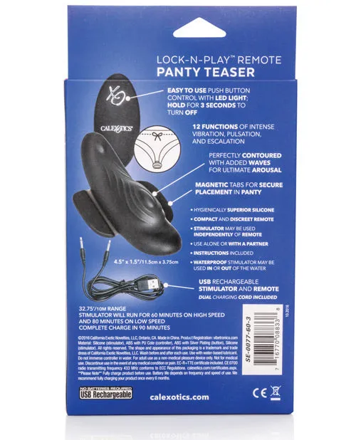 Remote Controlled Vibes Female Sex Toys LockNPlay Remote Panty Teaser Rechargeable Silicone Panty Vibe with Remote Control Black