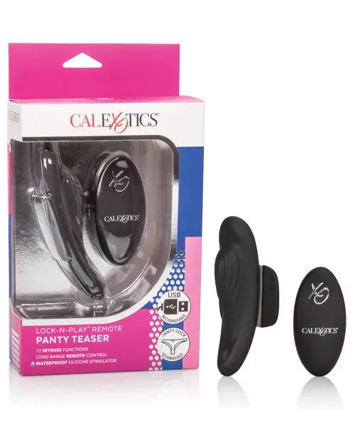 Remote Controlled Vibes Female Sex Toys LockNPlay Remote Panty Teaser Rechargeable Silicone Panty Vibe with Remote Control Black