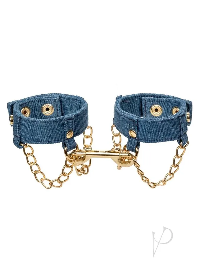 Ride Em Vibrators Ride em Premium Denim Collection Wrist Cuffs Blue
