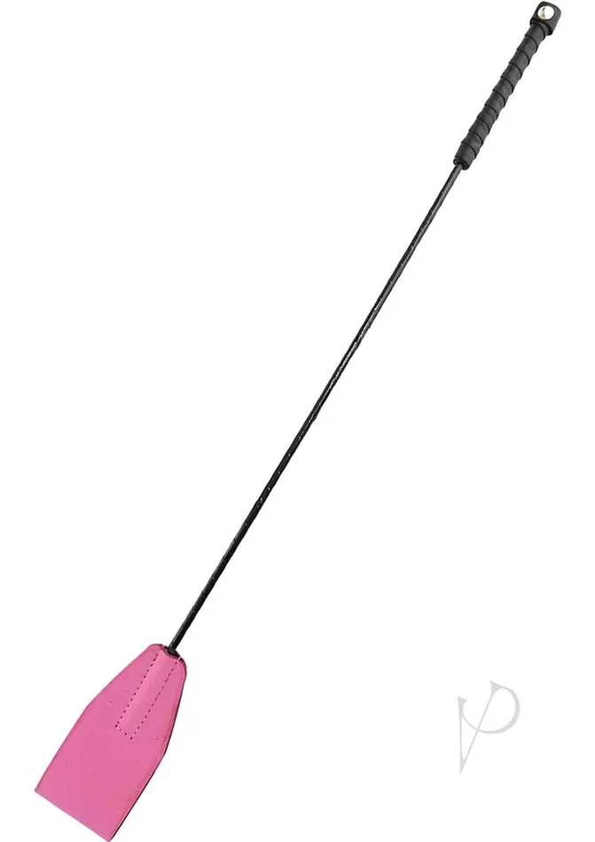 Rouge Vibrators Rouge Fifty Times Hotter Leather Riding Crop Pink