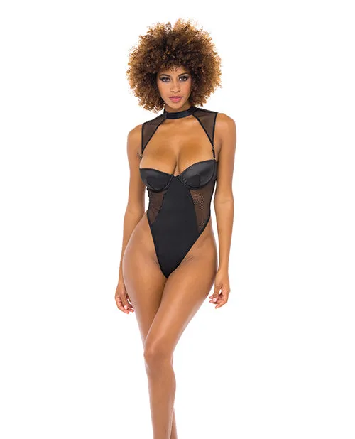 Rsvp By Oh La La Cheri Anal Josephine High Leg Teddy wRemovable Fishnet Collared Harness Black SM Rsvp By Oh La La Cheri Anal Josephine High Leg Teddy wRemovable Fishnet Collared Harness Black SM