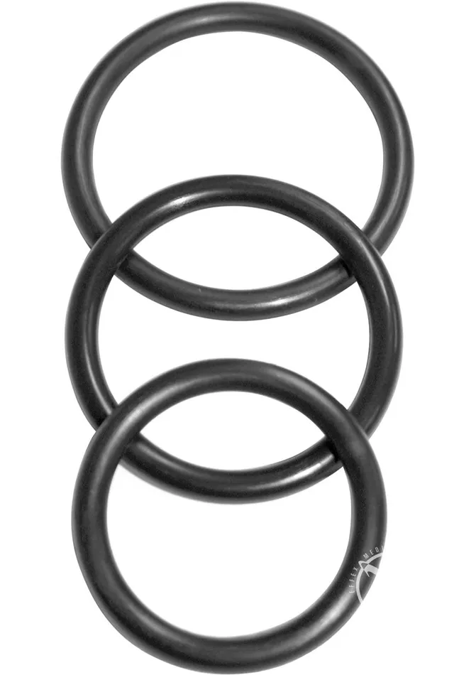 Sex and Mischief Nitrile Cock Ring 3 Pack Black Sex And Mischief Male Sex Toys
