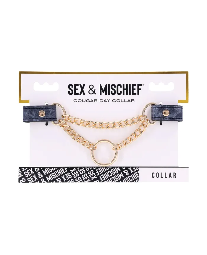 Sex And Mischief Vibrators Sex and Mischief Cougar Day Collar NavyGold