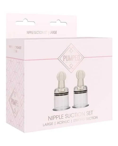 Shots Pumped Nipple Suctions Set Large Clear Pumped Dildos Shots Pumped Nipple Suctions Set Large Clear Pumped Dildos