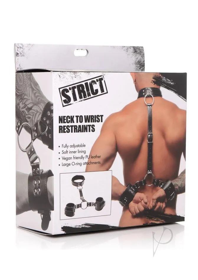 Strict Adjustable Neck to Wrist Restraints Black Strict Anal