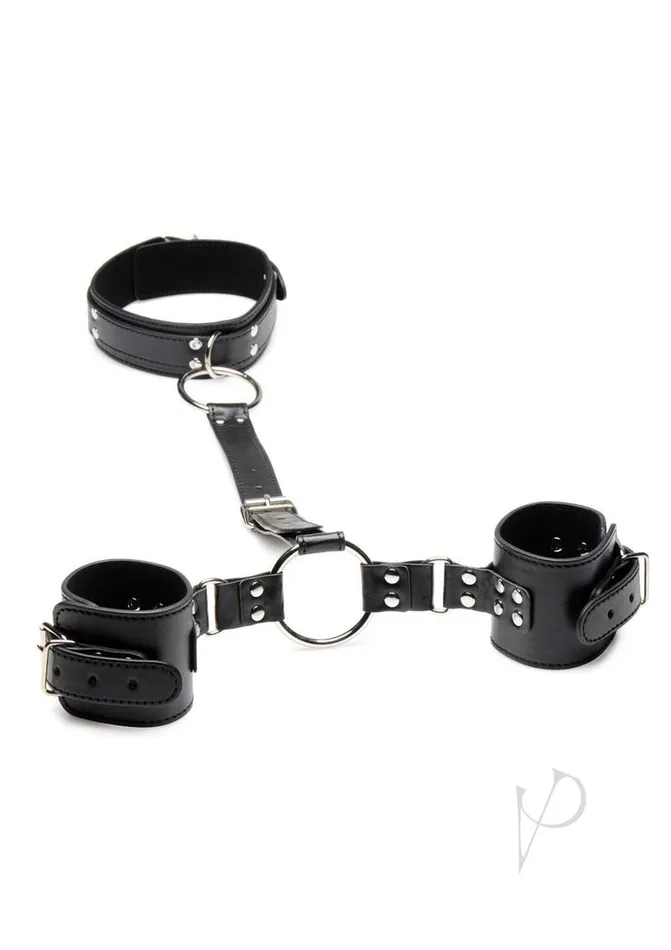 Strict Adjustable Neck to Wrist Restraints Black Strict Anal