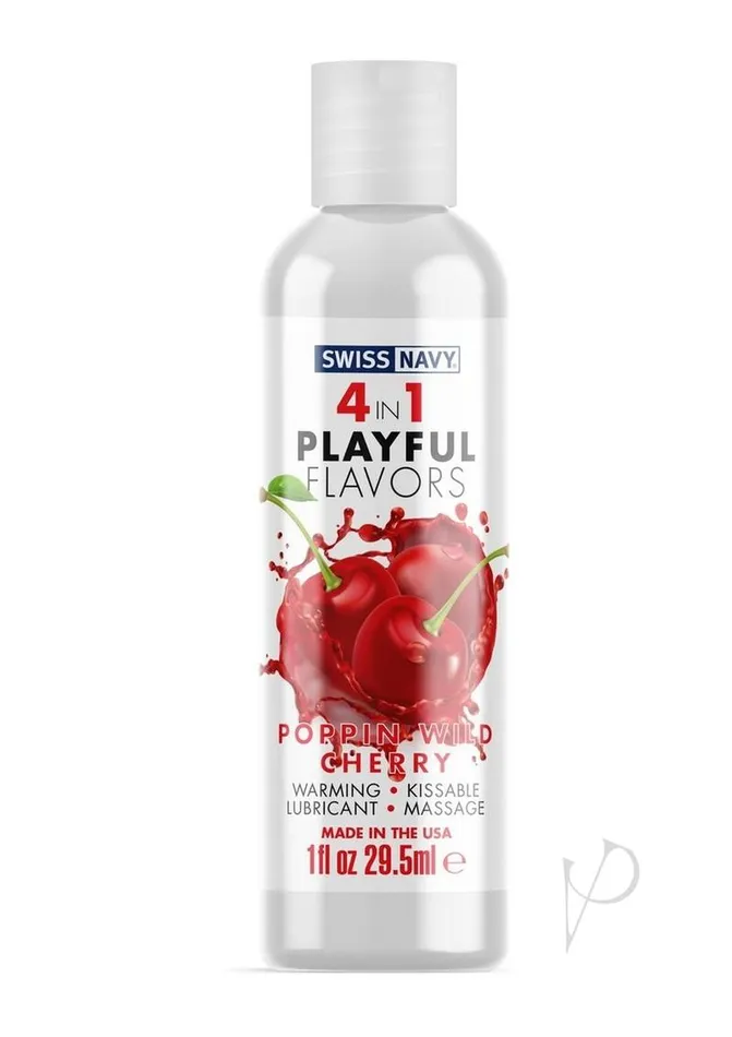 Swiss Navy 4 In 1 Flavored Lubricant 1oz Poppin Wild Cherry Swiss Navy Lubricants Swiss Navy 4 In 1 Flavored Lubricant 1oz Poppin Wild Cherry Swiss Navy Lubricants