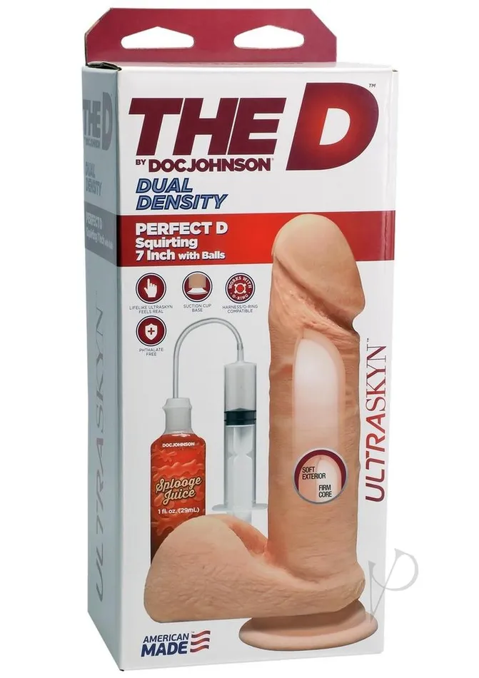The D Perfect D Ultraskyn Squirting Dildo 7in Vanilla The D Dildos
