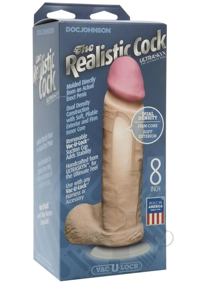 The Realistic Cock Dildos The Realistic Cock Ultraskyn Dildo 8in Vanilla