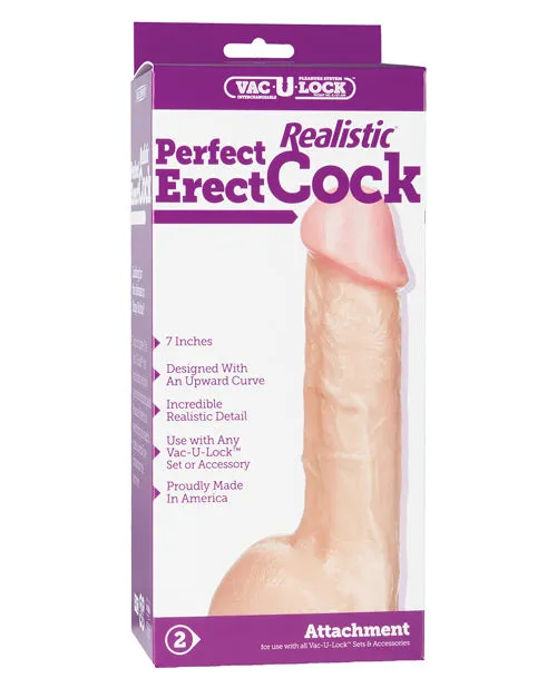 Vac U Lock Dildos VacULock Realistic Perfect Erect Cock Dildo 7in Vanilla Vac U Lock Dildos VacULock Realistic Perfect Erect Cock Dildo 7in Vanilla