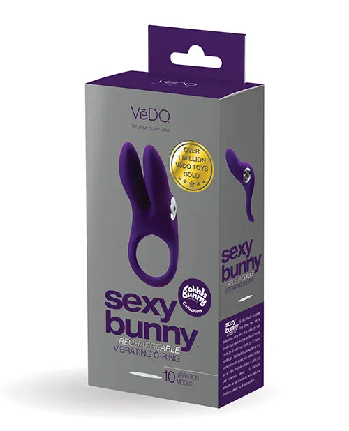VeDO Sexy Bunny Rechargeable Ring Deep Purple Vedo Vibrators VeDO Sexy Bunny Rechargeable Ring Deep Purple Vedo Vibrators