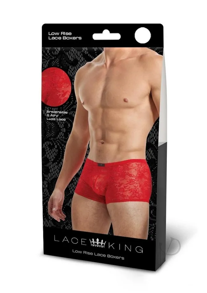 Vibrators Lace King Lace King Lace Boxers LargeXLarge Red