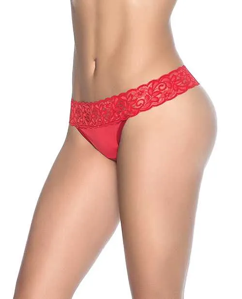 Vibrators Mapale Lace Trim Thong Red LG Vibrators Mapale Lace Trim Thong Red LG