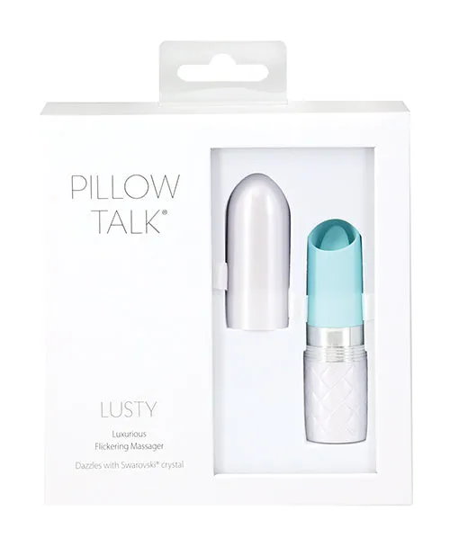 Vibrators Pillow Talk Lusty Luxurious Rechargeable Silicone Flickering Massager TealWhite Pillowtalk