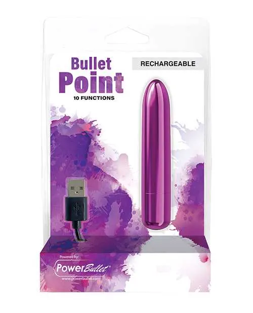 Vibrators Powerbullet PowerBullet Bullet Point Rechargeable Vibrator Purple