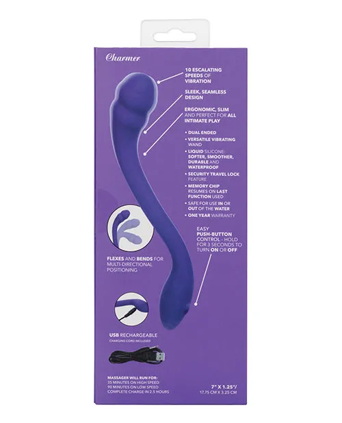 Vibrators Pretty Little Wands Pretty Little Wands Charmer Rechargeable Silicone Vibrator Purple