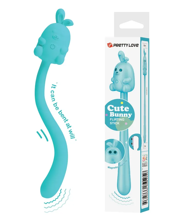 Vibrators Pretty Love Cute Bunny Flirting Stick Turquoise Pretty Love