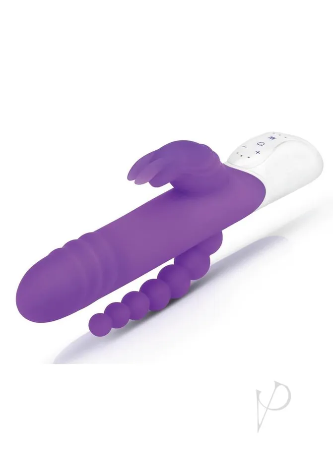 Vibrators Rabbit Essentials Rabbit Essential Silicone Rechargeable Double Penetration Rabbit Vibrator Purple Vibrators Rabbit Essentials Rabbit Essential Silicone Rechargeable Double Penetration Rabbit Vibrator Purple