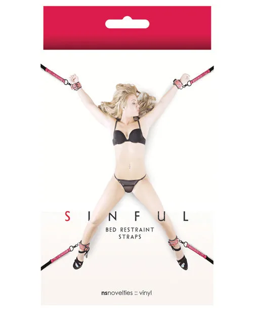 Vibrators Sinful Sinful Bed Restraint Straps Pink