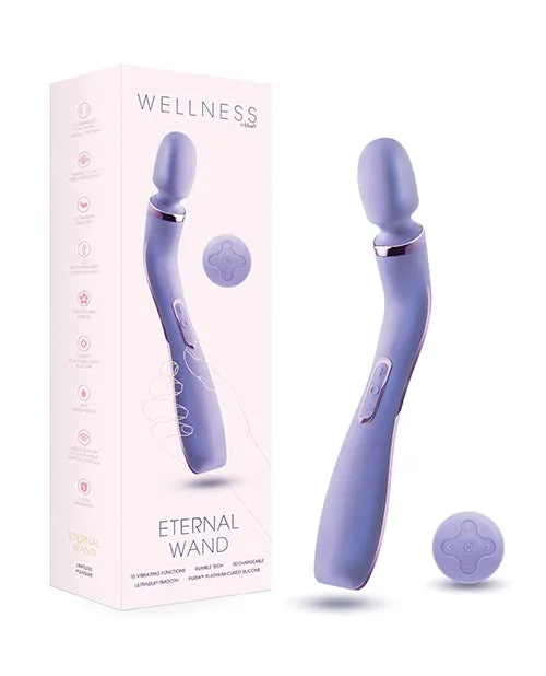 Wellness Wellness Eternal Wand Rechargeable Silicone Vibrating Wand with Remote Control Lavender Female Sex Toys