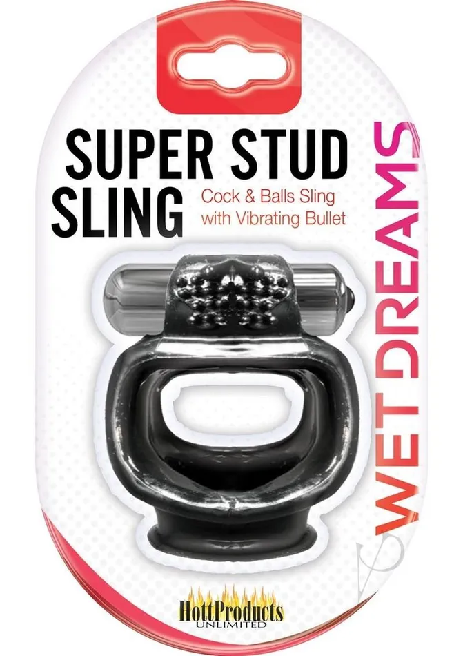 Wet Dreams Male Sex Toys Wet Dreams Super Stud Sling Silicone Vibrating Cock Ring Waterproof Black Wet Dreams Male Sex Toys Wet Dreams Super Stud Sling Silicone Vibrating Cock Ring Waterproof Black