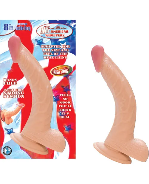 Whoppers Dildos Real Skin All American Whoppers Dildo with Balls 8in Vanilla Whoppers Dildos Real Skin All American Whoppers Dildo with Balls 8in Vanilla