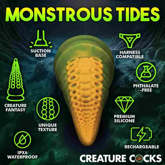 Wild Night Fantasies Dildos Creature Cocks Monstropus 20 Vibrating Tentacled Monster Silicone Dildo