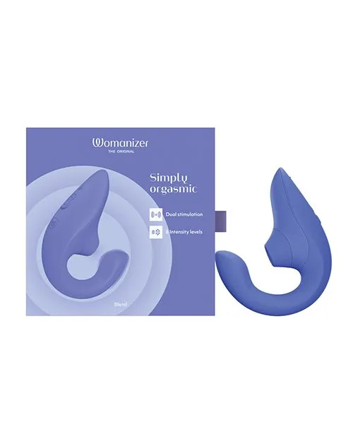 Womanizer Female Sex Toys Womanizer Blend Rechargeable Silicone Vibrator with Clitoral Stimulator Vibrant Blue