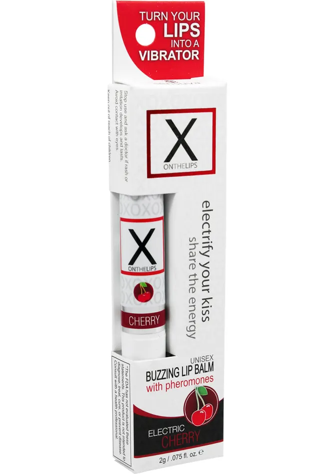 X On The Lips Buzzing Lip Balm with Pheromones Electric Cherry Flavor 75oz X On The Lips Female Sex Toys X On The Lips Buzzing Lip Balm with Pheromones Electric Cherry Flavor 75oz X On The Lips Female Sex Toys