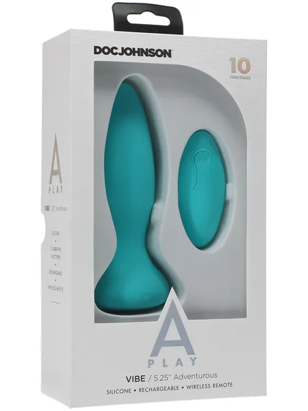 Anal Doc Johnson APlay Vibe Adventurous Rechargeable Silicone Anal te Teal