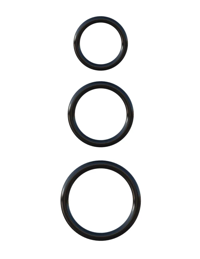 Anal Fantasy CRingz Silicone Ring Stamina Set Black Pipedream