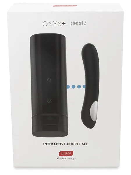 Anal Kiiroo Onyx and Pearl2 Couple Set Black