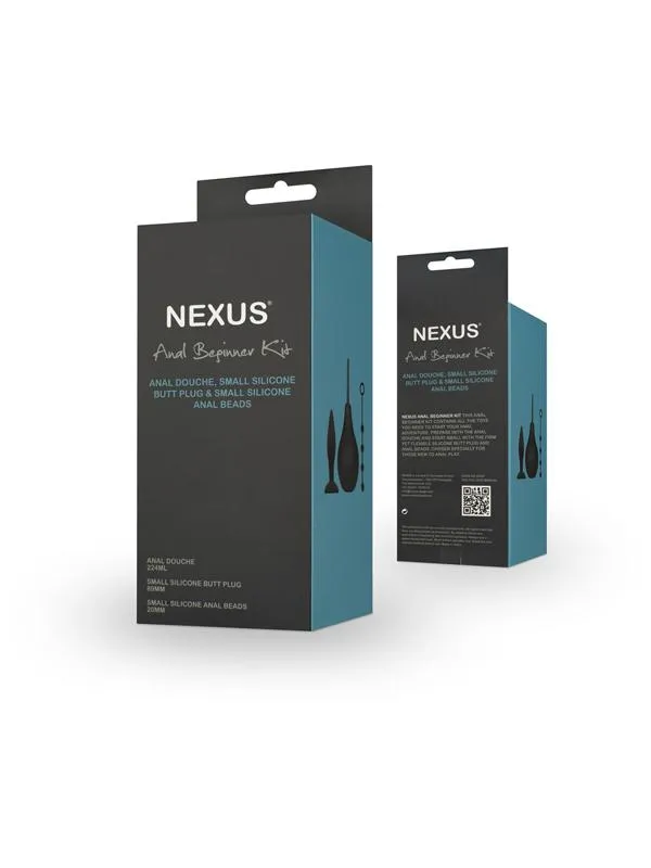 Anal Nexus ANAL BEGINNER KIT Douche 224ml Silicone Beads 20mm Small Silicone Butt Plug Black Anal Nexus ANAL BEGINNER KIT Douche 224ml Silicone Beads 20mm Small Silicone Butt Plug Black