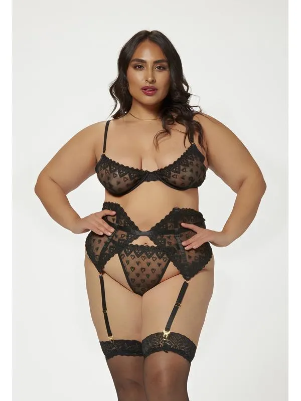 Anal Seven Til Midnight Three Piece Bra Garter And Panty Set 11569X BLACK 3X4X H Anal Seven Til Midnight Three Piece Bra Garter And Panty Set 11569X BLACK 3X4X H