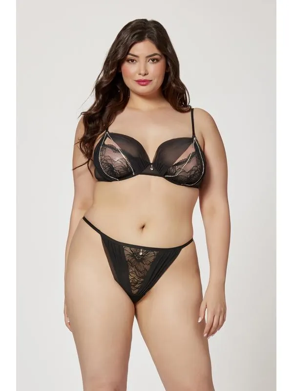 Anal Seven Til Midnight Two Piece Mesh and Rhinestone Bra And Panty Set 11561X BLACK 3X4X H Anal Seven Til Midnight Two Piece Mesh and Rhinestone Bra And Panty Set 11561X BLACK 3X4X H