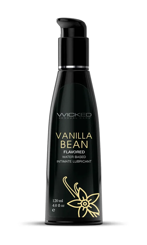 Aqua Vanilla Bean Flavored Water Based Intimate Lubricant 4 Fl Oz Wicked Sensual Care Dildos