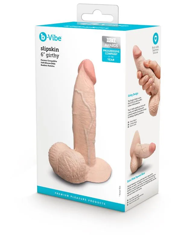 BVibe Female Sex Toys b Vibe Slipskin Realistic Silicone Dildo 6 in Girthy Cream BVibe Female Sex Toys b Vibe Slipskin Realistic Silicone Dildo 6 in Girthy Cream