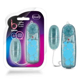 Blush B Yours Glitter Power Bullet Blue Vibrators